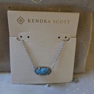 Kendra Scott Turquoise Oval Silver Necklace